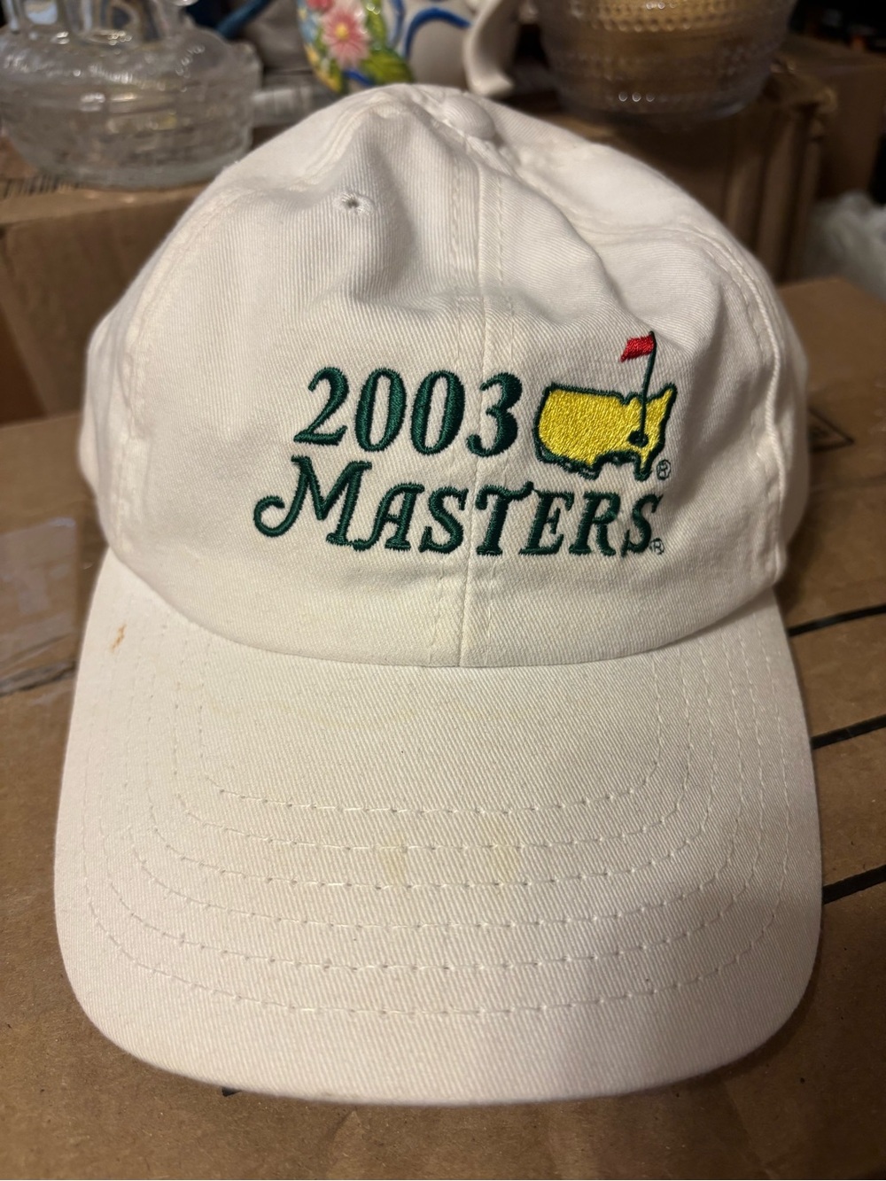 American Needle White 2003 Masters Embroidered Golf Cap